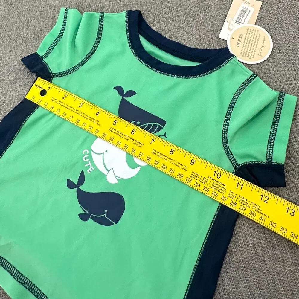 NEW! First impressions Baby Boys Swim Top 24 Months Sun Valley Green UPF50 Polye